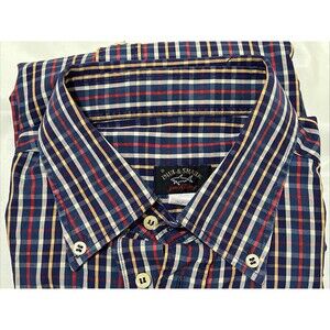 Paul & Shark Yachting Blue/Yellow/Red Plaid 100% Cotton Dress Shirt Sz 45 17